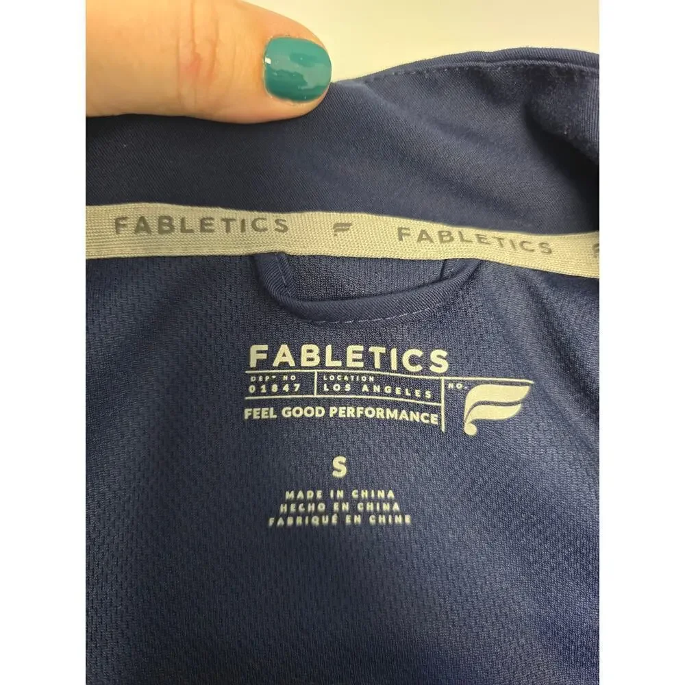 Fabletics Mens The Don Everyday Bomber Size Small Navy Lined Rain Resistant